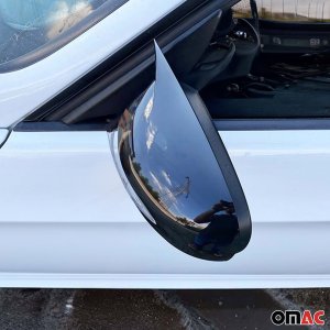 BMW 3 Series E93 Mirror Cover - Omac - Bat Model ABS - Gloss Piano Black - '09-'12